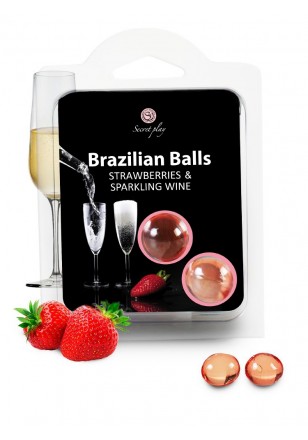 Boules Bresiliennes aromatisées vin pétillant fraise X2
