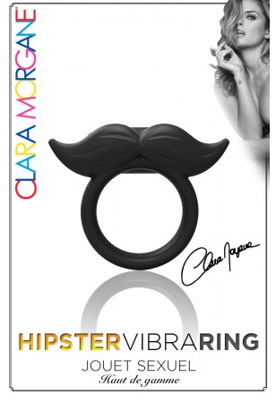 Hipster Vibra Ring - Anneau Vibrant noir moustache