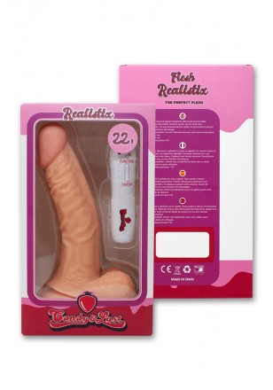 Vibe Realistix Gode courbé vibrant ventouse avec testicules 22.5 cm MOD.4