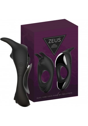 Zeus Dual Cockring anneau vibrant noir USB
