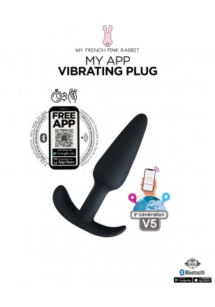 My App Vibating télécommande Plug vibrant USB connecté Bluetooth noir