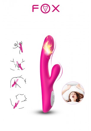 Spark Rabbit Vibrator Chauffant Stimulation vaginal clitoris USB Rose