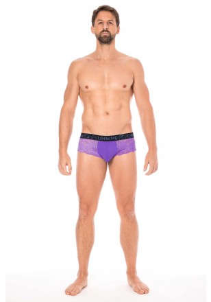 Mini pant violet dentelle et opaque