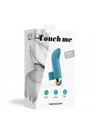 Touch Me Bleu Doigt Vibrant vaginal et clitoridien