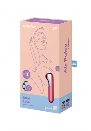 Dual Love Androide Stimulateur clitoris air pulsé vibrations ou vaginal Bordeaux