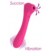 QUIVER Rose Stimulateur Clitoridien et vaginal USB à DOUBLE Stimulation par Succion ou Vibration 