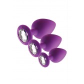 Joyas Set 3 Plugs type Rosebud violet S-M-L