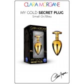 My Gold Secret Plug Doré Bijou Bleu Small