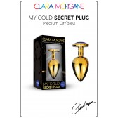 My Gold Secret Plug Doré Bijou Bleu Medium