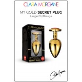 My Gold Secret Plug Doré Bijou Rouge Large