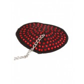 Nipple Coeur noir strass rouge et chainette Cache tétons