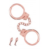 Menottes métal doré rose 