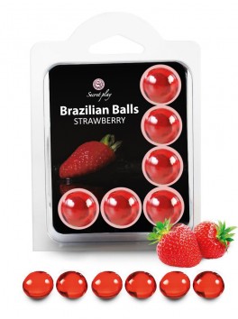 Boules Brésiliennes aromatisées Fraise X6