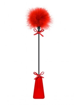 Mini Cravache et plume Ponpons rouge