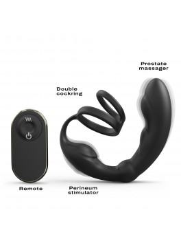 P-Ring Plug vibro prostate double Anneaux 2 moteurs Télécommande USB