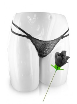 Une rose slip noir