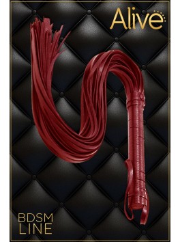 Martinet simili cuir grainé rouge 69cm