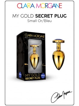 My Gold Secret Plug Doré Bijou Bleu Small
