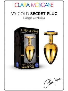 My Gold Secret Plug Doré Bijou Bleu Large