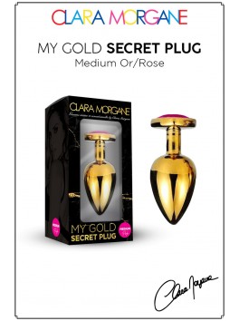 My Gold Secret Plug Doré Bijou Rose Medium