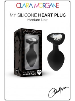 My Heart Black Silicone Plug Coeur Medium