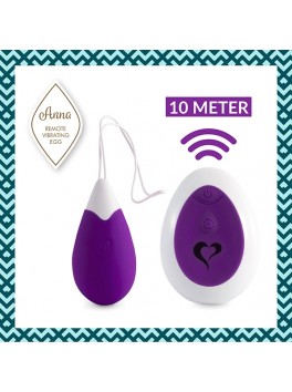 ANNA VIBRATING EGG REMOTE DEEP PURPLE