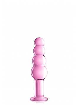 Gode ou Plug boules progréssives en Verre rose 18.5cmx5 N°9