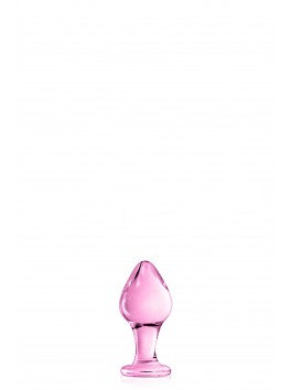 Plug Anal boule pointue en Verre rose 9 x 4.3 cm N°31