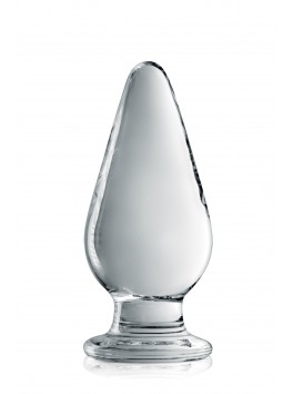 Plug Anal allongé en Verre transparent 11.5cmx5 N°26