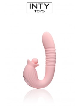 Charm Rabbit Vibrant va et vient bille rotative clitoris USB