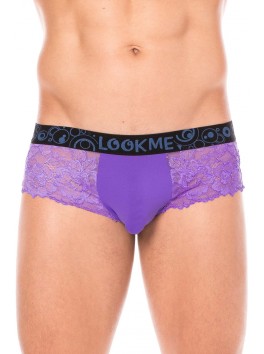 Mini pant violet dentelle et opaque