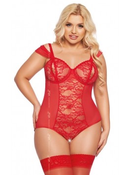 Dora Body rouge ouvert Grande Taille