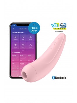 Curvy 2+ Connecté Androide Stimulateur clitoris par air pulsé vibrations Rose