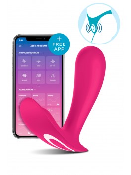 Top Secret Vibro et clitoris 2 en1 rose connecté rechargeable USB