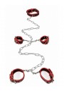 Complet Set rouge amovible Collier menottes chevilles et poignets