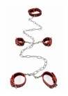 Complet Set rouge amovible Collier menottes chevilles et poignets