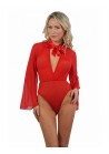 Body rouge chic en transparence