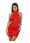 Robe rouge moulante transparence sexy