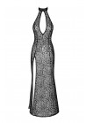 Robe longue micro résille motif Léopard dos nu F288