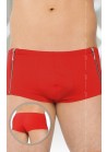 Boxer rouge opaque 2 zips cotés Homme